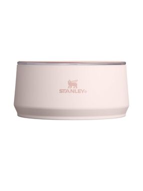 Pet Stanley Pink Stainless Steel Bowl with Clear Splash-Resistant Lid